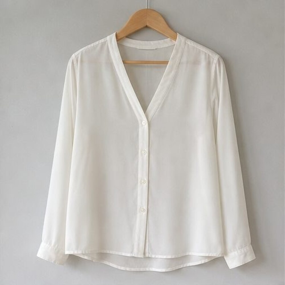 Ivory Pleated Blouse